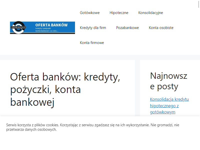 Najnowsze oferty bankowe. Ofertabankow.pl